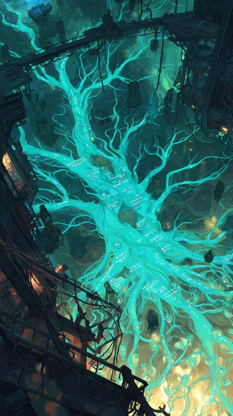 Murale bioluminescente cyan