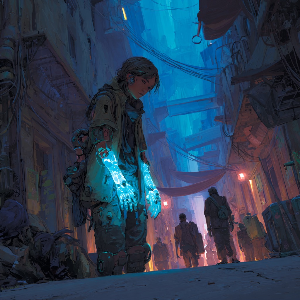 L'Eclat — les lignes luminescentes sous la peau trahissent chaque acte genomantique